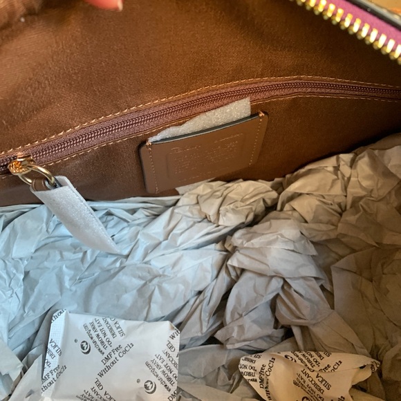 Authentic COACH Signature canvas/Smooth leather DisneyX  top zip Satchel/Crosby - Picture 11 of 16